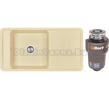 Комплект Мойка AQUATON Беллис 97 шампань + Измельчитель Bort Titan Max Power