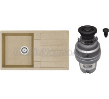 Комплект Мойка AQUATON Верона песочная + Измельчитель Zorg ZR-75 D GRAFIT