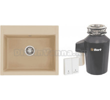 Комплект Мойка AQUATON Делия 60 латте + Измельчитель Bort Alligator Green