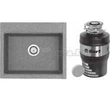 Комплект Мойка AQUATON Делия 60 серая + Измельчитель Bort Alligator Mega