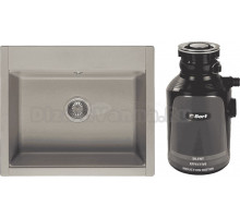 Комплект Мойка AQUATON Делия 60 серый шелк + Измельчитель Bort Alligator Plus