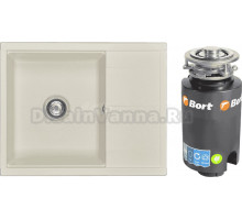 Комплект Мойка AQUATON Делия 65 жемчуг + Измельчитель Bort Titan 4000