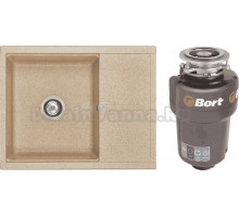 Комплект Мойка AQUATON Делия 65 песочная + Измельчитель Bort Titan 5000