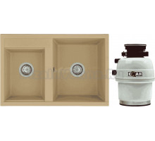 Комплект Мойка AQUATON Делия 78 DBL латте + Измельчитель Emar ATC-WZB390A