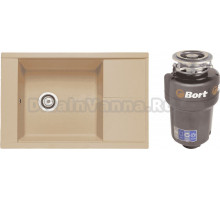 Комплект Мойка AQUATON Делия 78 латте + Измельчитель Bort Titan Max Power