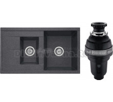 Комплект Мойка AQUATON Делия 87 графит + Измельчитель Bone Crusher BC 1000-AS