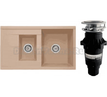 Комплект Мойка AQUATON Делия 87 латте + Измельчитель Bone Crusher BC 810-SL Slim Line