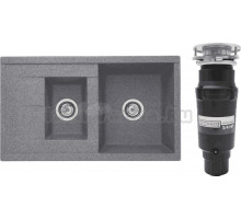 Комплект Мойка AQUATON Делия 87 серая + Измельчитель Bone Crusher BC 910-SL-Slim Line