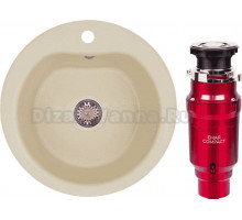 Комплект Мойка AQUATON Мида шампань + Измельчитель Emar ATC-WZB390A Compact