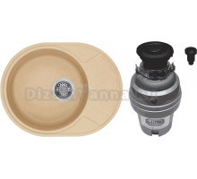 Комплект Мойка AQUATON Чезана латте + Измельчитель Zorg ZR-75 D GRAFIT