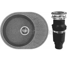 Комплект Мойка AQUATON Чезана серая + Измельчитель Bone Crusher BC 610-AS