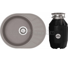 Комплект Мойка AQUATON Чезана серый шелк + Измельчитель Bone Crusher BC 810-AS