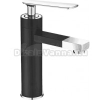 Смеситель для раковины Shevanik S6601H с поворотным носиком, черный, хром