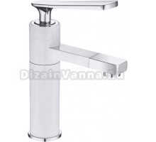 Смеситель для раковины Shevanik S6601F с поворотным носиком, белый, хром