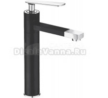 Смеситель для раковины Shevanik S6611H с поворотным носиком, черный, хром