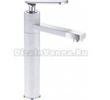 Смеситель для раковины Shevanik S6611F с поворотным носиком, белый, хром