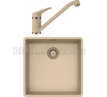 Комплект Мойка Schock Brooklyn 50 Cristalite лунный камень + Смеситель Cristalite Cosmo лунный камень