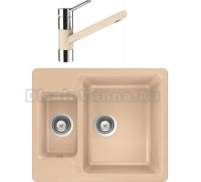 Комплект Мойка Schock Cambridge 60 Cristalite лунный камень + Смеситель Cristalite Hermera лунный камень