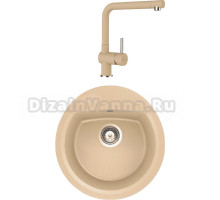 Комплект Мойка Schock Eclipse 45 Cristalite лунный камень + Смеситель Cristalite Pia лунный камень