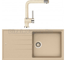 Комплект Мойка Schock Element 60D Large Cristalite лунный камень + Смеситель Cristalite Piega лунный камень