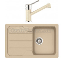 Комплект Мойка Schock Formhaus 45 D Cristalite лунный камень + Смеситель Cristalite Pila лунный камень