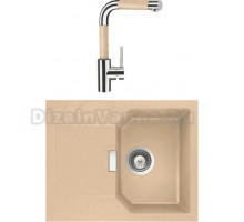 Комплект Мойка Schock Manhattan 40D Cristalite лунный камень + Смеситель Cristalite SC-300 лунный камень