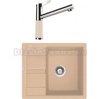 Комплект Мойка Schock Optima 45D Cristalite лунный камень + Смеситель Cristalite SC-510 лунный камень