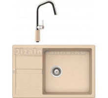 Комплект Мойка Schock Optima 60D Max Cristalite лунный камень + Смеситель Cristalite SC-530-D выдвижной излив, лунный камень