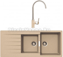 Комплект Мойка Schock Primus 80D (D-200) Cristalite лунный камень + Смеситель Cristalite Simi лунный камень