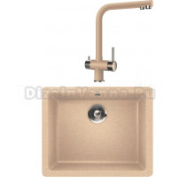 Комплект Мойка Schock Quadro 60 Cristalite лунный камень + Смеситель Cristalite Wellus New лунный камень