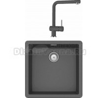 Комплект Мойка Schock Brooklyn 701063U 50 Cristalite баварский камень + Смеситель Cristalite Epos баварский камень