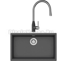 Комплект Мойка Schock Lahti 701052U 80 Cristalite баварский камень + Смеситель Cristalite Kavus-D выдвижной излив, баварский камень