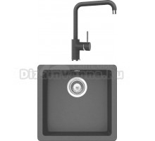 Комплект Мойка Schock Quadro 50 Cristalite баварский камень + Смеситель Cristalite Fonos баварский камень