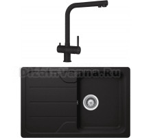 Комплект Мойка Schock Formhaus 45 D Cristalite неро + Смеситель Cristalite Vitus full colour неро