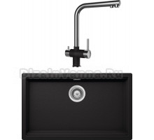 Комплект Мойка Schock Lahti 701050U 80 Cristalite неро + Смеситель Cristalite Vitus неро