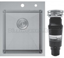Комплект Мойка D&K DKS415004 сатин + Измельчитель Bone Crusher BC 910-SL-Slim Line