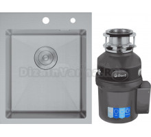 Комплект Мойка D&K DKS415004 сатин + Измельчитель Bort Titan Extra