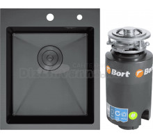 Комплект Мойка D&K DKS415006 графит + Измельчитель Bort Titan 4000