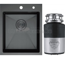 Комплект Мойка D&K DKS415006 графит + Измельчитель Status Premium 100