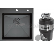Комплект Мойка D&K DKS505006 графит + Измельчитель Bort Alligator Max