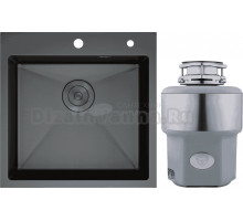 Комплект Мойка D&K DKS505006 графит + Измельчитель Status Premium 300