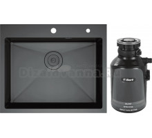 Комплект Мойка D&K DKS604506 графит + Измельчитель Bort Alligator Plus