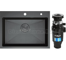 Комплект Мойка D&K DKS605006 графит + Измельчитель Bort Master Eco 91275752