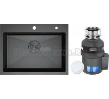 Комплект Мойка D&K DKS605006 графит + Измельчитель Bort Titan 9000