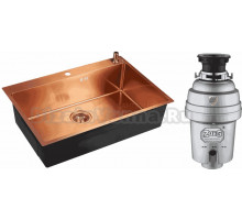 Комплект Мойка Emar PVD A EMB-125A PVD Nano Coppery + Измельчитель Zorg Inox D ZR-75 D