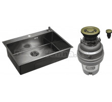 Комплект Мойка Emar PVD A EMB-125A PVD Nano Dark + Измельчитель Zorg ZR-75 D BRONZE