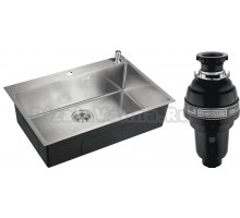 Комплект Мойка Emar PVD A EMB-125A PVD Nano Satine + Измельчитель Bone Crusher BC 1000-AS