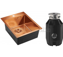 Комплект Мойка Emar PVD A EMB-128A PVD Nano Coppery + Измельчитель Bone Crusher BC 910-AS