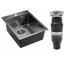 Комплект Мойка Emar PVD A EMB-128A PVD Nano Dark + Измельчитель Bone Crusher BC 910-SL-Slim Line