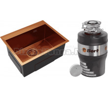 Комплект Мойка Emar PVD EMB-115 PVD Nano Coppery + Измельчитель Bort Alligator Mega